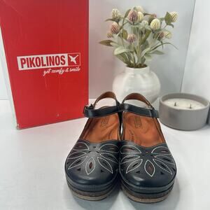 Pikolinos Granada Mary Jane Arch Shoe Support Black W0W-1985 Women EU 37/6.5 NWB